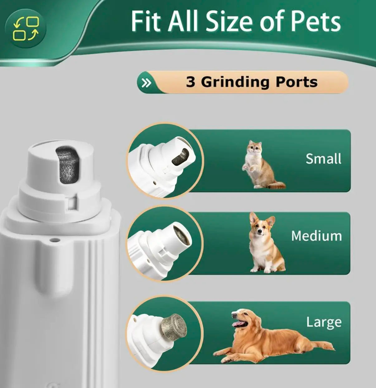 2-in-1 Electric Pet Nail Clipper and Grinder with LED Light, Rechargeable and Ultra Quiet Grooming Tool for Dogs and Cats of All Sizes