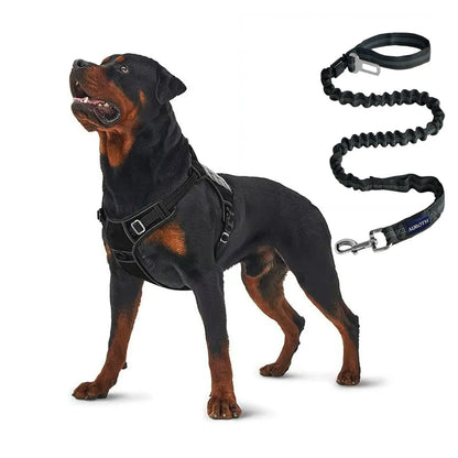 Auroth Tactical Dog Harness and 6 FT Tan Heavy-Duty Leash for Small to Large Breeds, No-Pull Reflective Training Vest in Camo