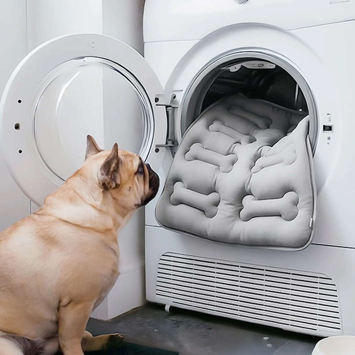 2Pcs Thicker Cooling Mat for Dogs or Cats, Cute Bone Quiled Durable Non-Slip Long-Lasting Instant Cool Summer Pet Cooling Pad, No Geal No Electric Portable Lightweight Washable Indoor Outdoor Cold Kennel Crate Bed for Large Dogs, Grey #Summervibes