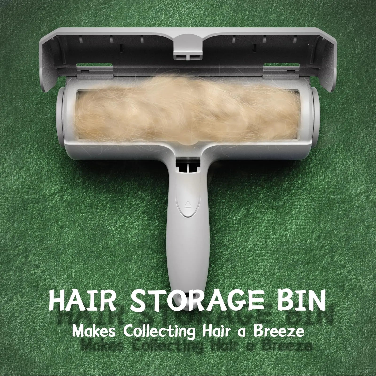 Reusable Pet Hair Removal Roller with Self-Cleaning Mechanism and Integrated Fur Bin for Furniture, Bedding, Vehicles, and Clothing