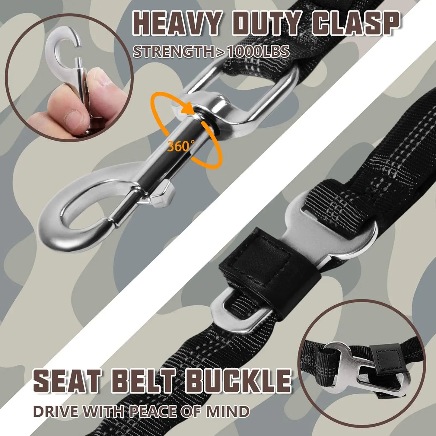 Auroth Tactical Dog Harness and 6 FT Tan Heavy-Duty Leash for Small to Large Breeds, No-Pull Reflective Training Vest in Camo