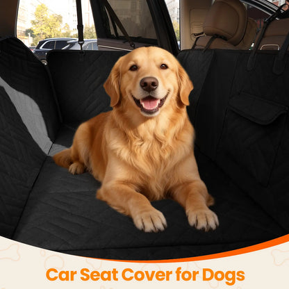 Waterproof Dog Car Seat Cover with Hard Bottom, Anti-Slip Back Seat Protector, Easy to Clean with Mesh Window, Compatible with Most Vehicles